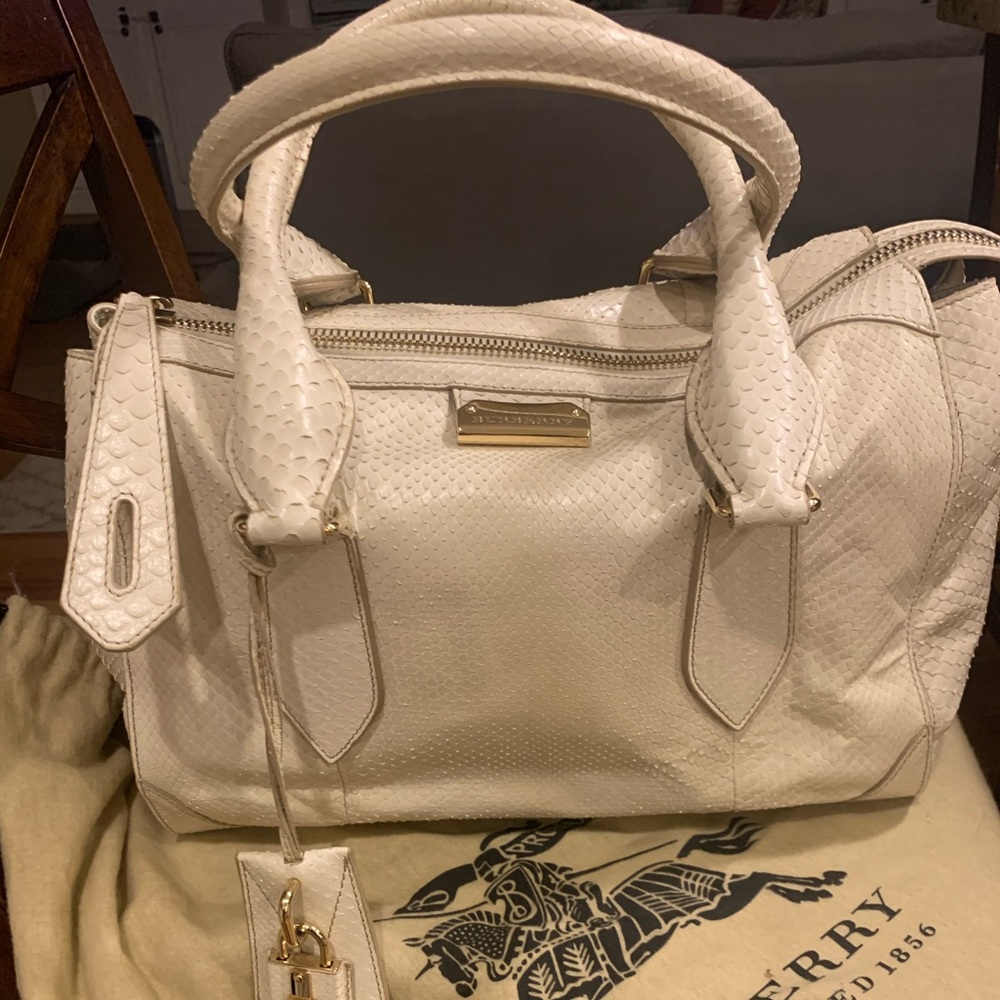 BURBERRY London Python Medium Gladstone Tote - image 1